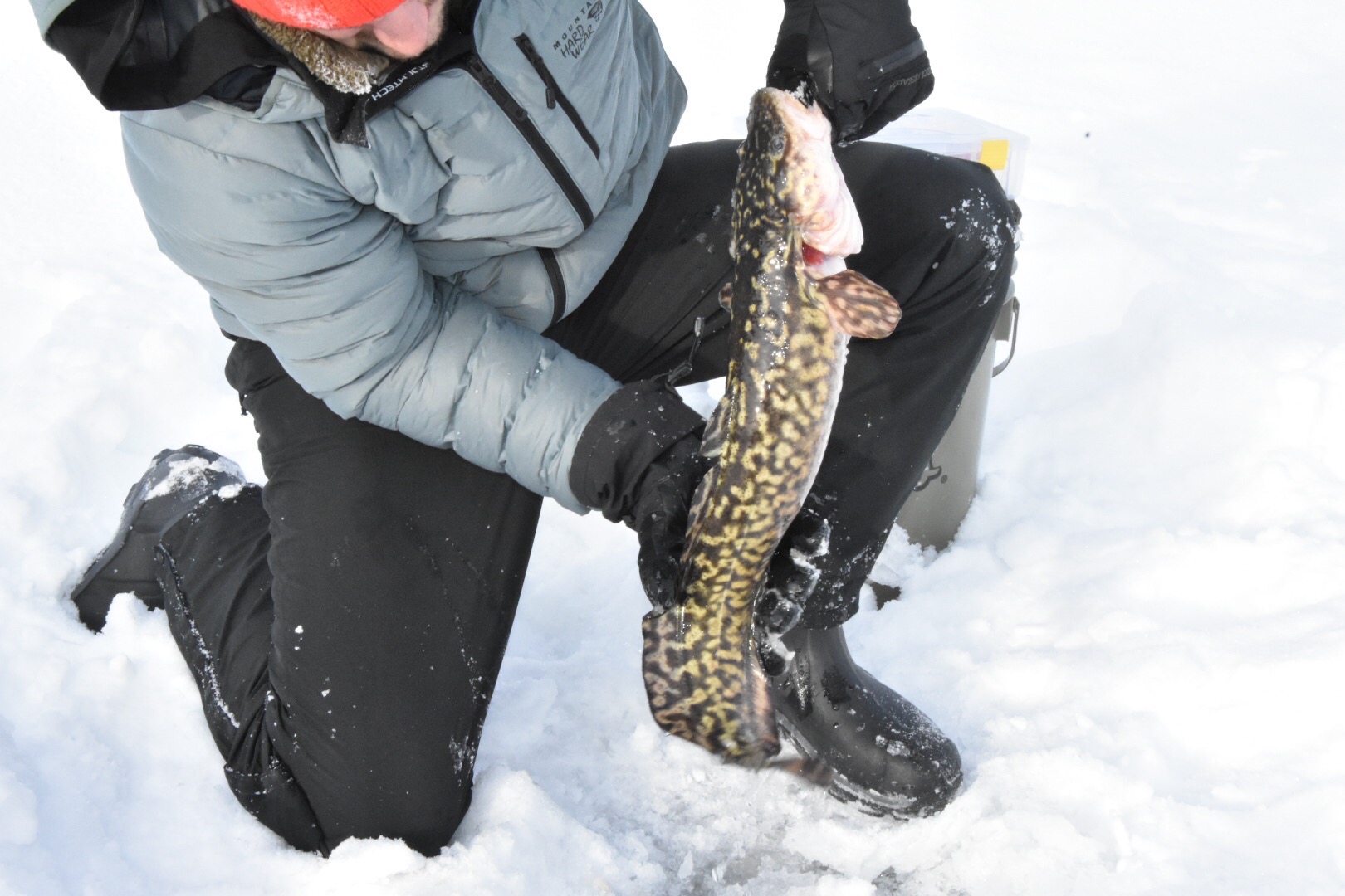 Ice fishing on Great Slave Lake